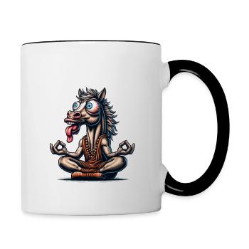 Ohmmm drôle yoga méditation sport - Mug contrasté - blanc/noir - Droite
