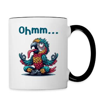 Ohmmm drôle yoga méditation sport - Mug contrasté - blanc/noir - Droite