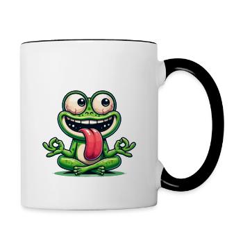 Ohmmm drôle yoga méditation sport - Mug contrasté - blanc/noir - Droite