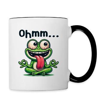 Ohmmm drôle yoga méditation sport - Mug contrasté - blanc/noir - Droite