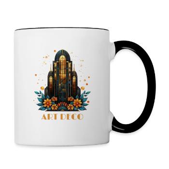 Art déco - Mug contrasté - blanc/noir - Droite