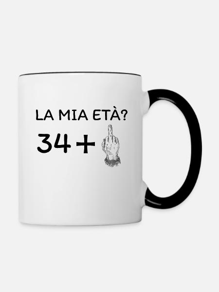 Mein Alter 35 - Tasse zweifarbig - Weiß/Schwarz