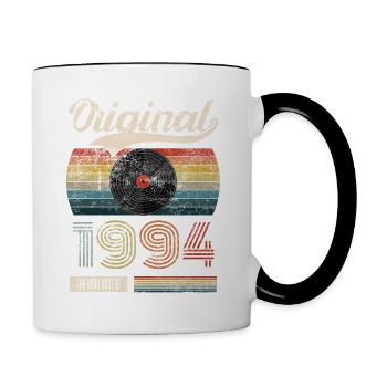 1994 Vintage Anniversaire cadeau Tee Style Rétro - Mug contrasté - blanc/noir - Droite
