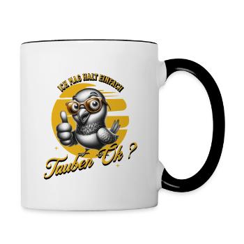 I just like pigeons - Contrasting Mug - white/black - Right