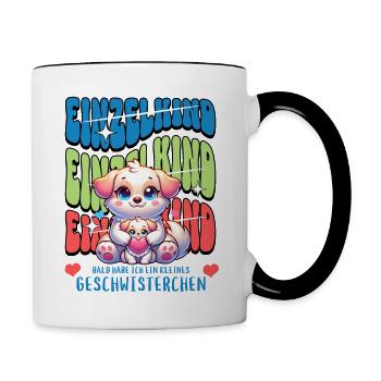 Enfant unique, je vais être une sœur fière - Mug contrasté - blanc/noir - Droite