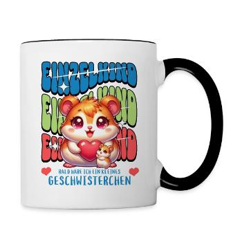 Enfant unique, je vais être une sœur fière - Mug contrasté - blanc/noir - Droite