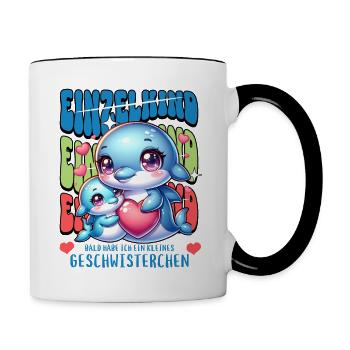 Enfant unique, je vais être une sœur fière - Mug contrasté - blanc/noir - Droite