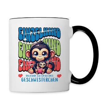Enfant unique, je vais être une sœur fière - Mug contrasté - blanc/noir - Droite