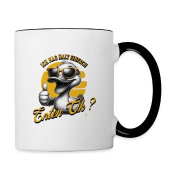 Ich mag halt einfach Enten - Tasse zweifarbig - Weiß/Schwarz - Rechts