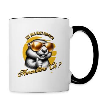 Ich mag halt einfach Murmeltiere - Tasse zweifarbig - Weiß/Schwarz - Rechts