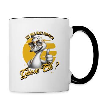 Ich mag halt einfach Gänse - Tasse zweifarbig - Weiß/Schwarz - Rechts
