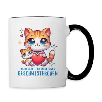 J’ai un frère ou une sœur - Mug contrasté - blanc/noir - Droite