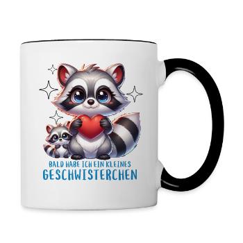 J’ai un frère ou une sœur - Mug contrasté - blanc/noir - Droite
