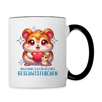 J’ai un frère ou une sœur - Mug contrasté - blanc/noir - Droite
