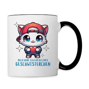 J’ai un frère ou une sœur - Mug contrasté - blanc/noir - Droite