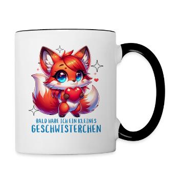 J’ai un frère ou une sœur - Mug contrasté - blanc/noir - Droite