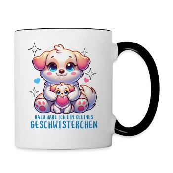 J’ai un frère ou une sœur - Mug contrasté - blanc/noir - Droite