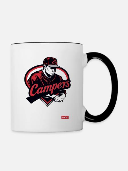 Parodie-Team von Baseball-Campern - Tasse zweifarbig - Weiß/Schwarz