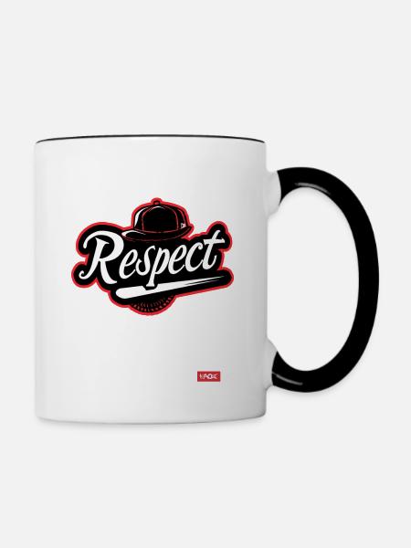 Parodie-Baseball Team: Respekt - Tasse zweifarbig - Weiß/Schwarz