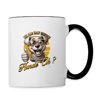 I just like dogs - Contrasting Mug - white/black - Right