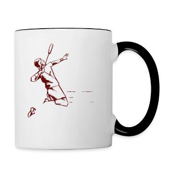 Fear My Racket Player Badminton - Mug contrasté - blanc/noir - Droite