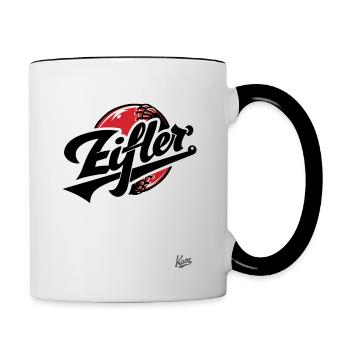 Kein Zweifel, aus der Eifel kommt der Eifler! - Tasse zweifarbig - Weiß/Schwarz - Rechts