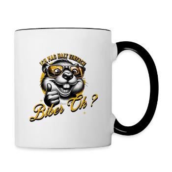 I just like beavers - Contrasting Mug - white/black - Right