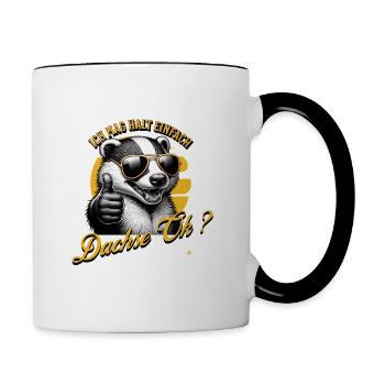 Ich mag halt einfach Dachse - Tasse zweifarbig - Weiß/Schwarz - Rechts