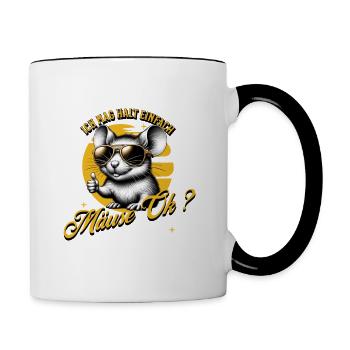 J’aime juste les souris - Mug contrasté - blanc/noir - Droite