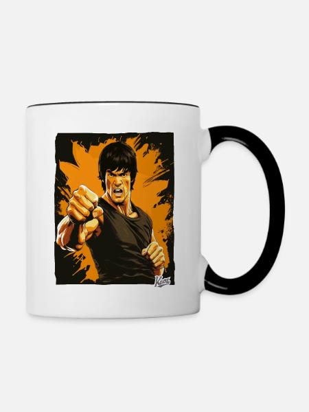 Das Gesicht der Kampfkunst - Tasse zweifarbig - Weiß/Schwarz