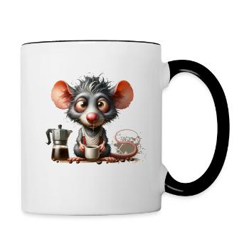 Morning grouch coffee funny saying advice - Contrasting Mug - white/black - Right