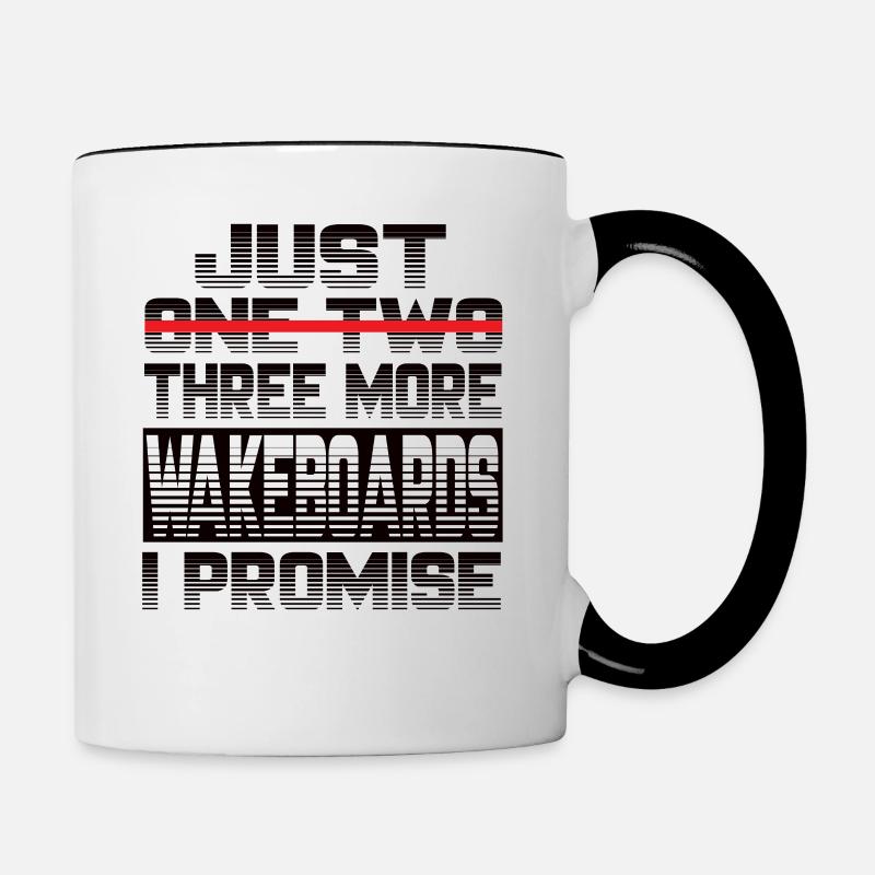 Juste un wakeboard de plus que je promets wakeboard - Mug contrasté - blanc/noir
