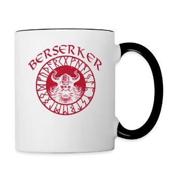 Berserker Viking Vikings Nordic Scandinavian Norge - Contrasting Mug - white/black - Right