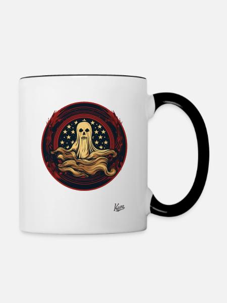 Patriotisches Gespenst - Tasse zweifarbig - Weiß/Schwarz
