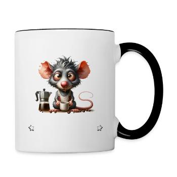 Morgenmuffel Kaffee Anti Frühaufsteher mouse - Tasse zweifarbig - Weiß/Schwarz - Rechts