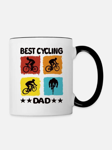 Best Cycling Dad - Tasse zweifarbig - Weiß/Schwarz