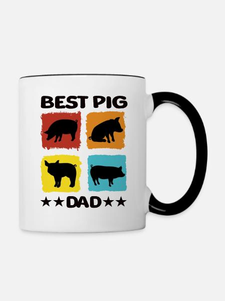 Best Pig Dad - Tasse zweifarbig - Weiß/Schwarz