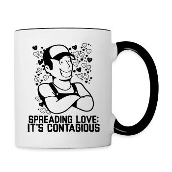Spreading Love: It's Contagious - Contrasting Mug - white/black - Right