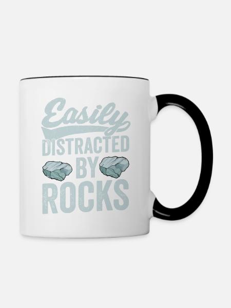 Easily Distracted By Rocks Geology Geologist - Tasse zweifarbig - Weiß/Schwarz