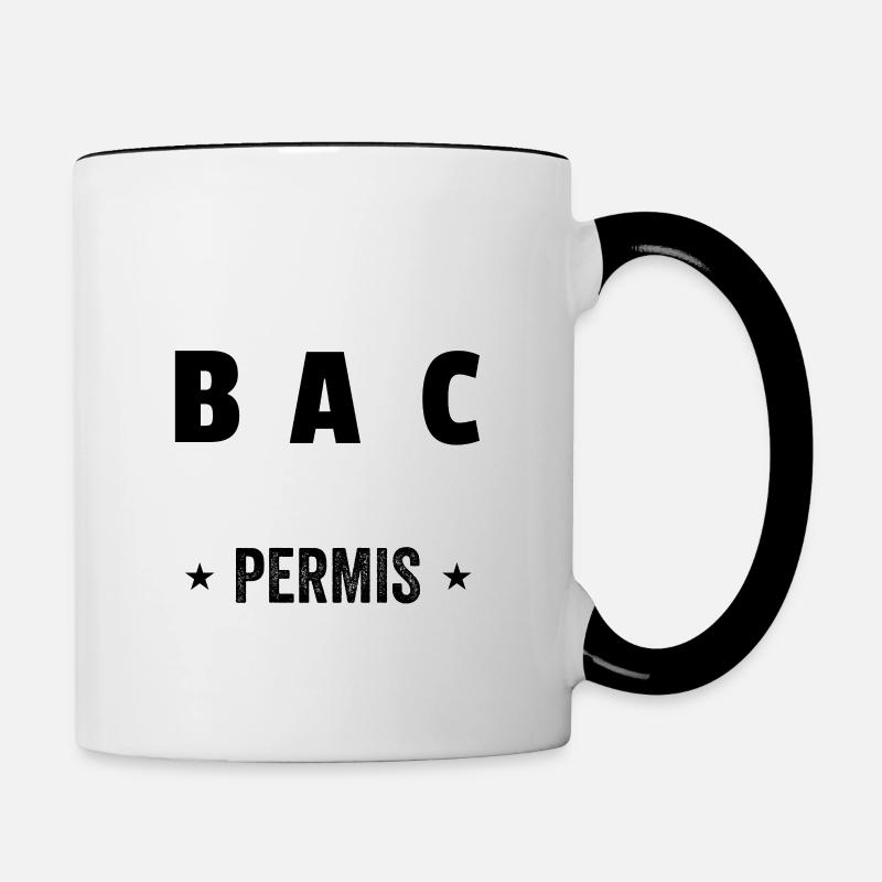 Cadeau Baccalauréat Bachelier Bachelière Bac 2024 - Mug contrasté - blanc/noir