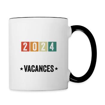 Cadeau Bachelier Bac 2024 vive les vacances - Mug contrasté - blanc/noir - Droite