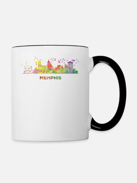 Memphean Skyline Memphis - Tasse zweifarbig - Weiß/Schwarz