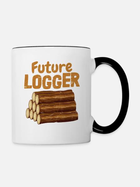 Future Logger Logging Lumberjack - Tasse zweifarbig - Weiß/Schwarz