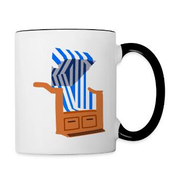 Chaise de plage - Mug contrasté - blanc/noir - Droite