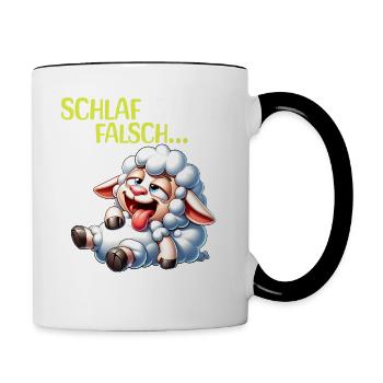 Je suis fatigué Paresseux Drôle Pyjama Matin Grognements - Mug contrasté - blanc/noir - Droite