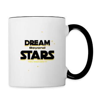 Rêver au-delà des étoiles - Mug contrasté - blanc/noir - Droite