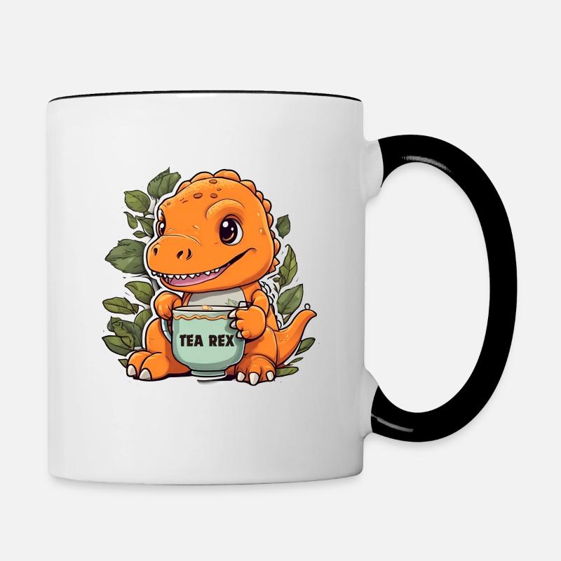 TEA REX - Contrasting Mug - white/black