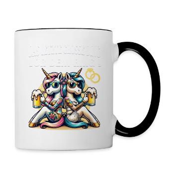 JGA Braut Junggesellinnenabschied Poltern Frauen - Tasse zweifarbig - Weiß/Schwarz - Rechts