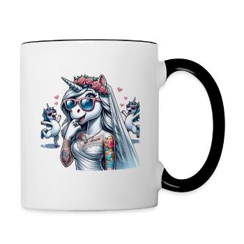 Enterrement de vie de garçon Mariée Enterrement de vie de jeune fille Grondement de femmes - Mug contrasté - blanc/noir - Droite