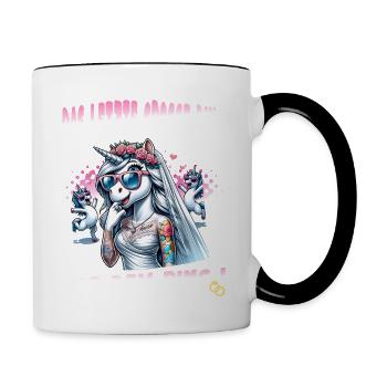 Enterrement de vie de garçon Mariée Enterrement de vie de jeune fille Grondement de femmes - Mug contrasté - blanc/noir - Droite